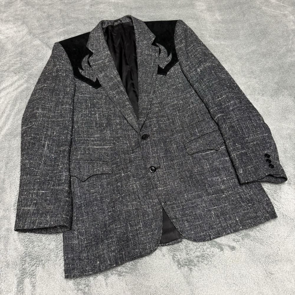 Circle S Dallas Texas Mens Size 40L Western Yoke Blazer Wool Blend USA Made
